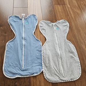 Pair of Love to Dream Swaddle Up sleep sacks size small